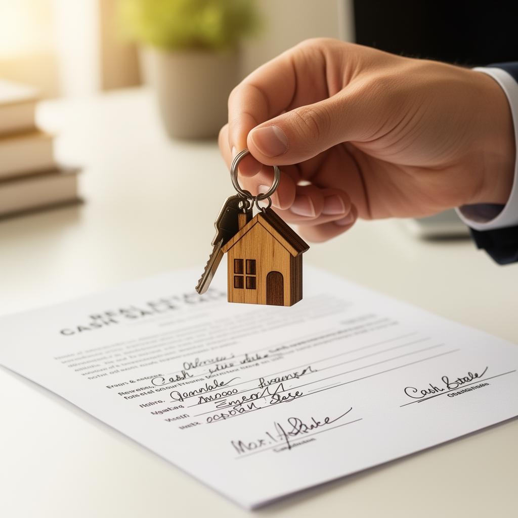 House keys and signed cash sale contract for a Las Vegas home